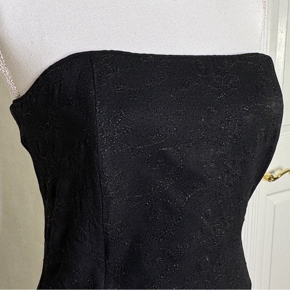 Vintage Jessica McClintock Black Maxi Dress Y2K Strapless Holiday NYE SZ 12 - Picture 3 of 15